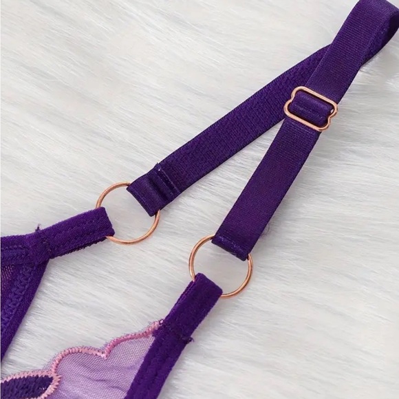 Orchid‎ Embroidered Sheer Mesh Cut Out Adjustable Satin G-String Thong Panty NEW - Picture 16 of 16